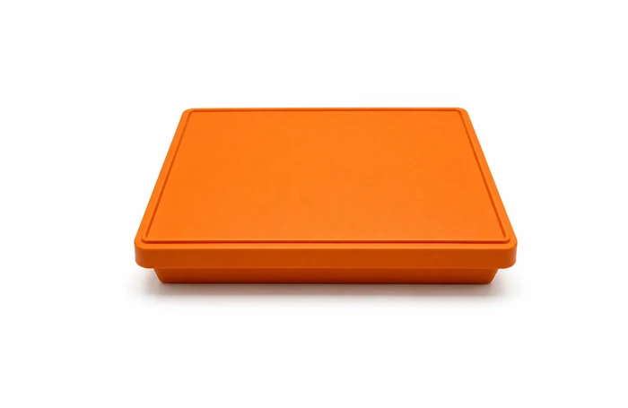 Bandeja de Armazenamento Quadrada Laranja com Tampa